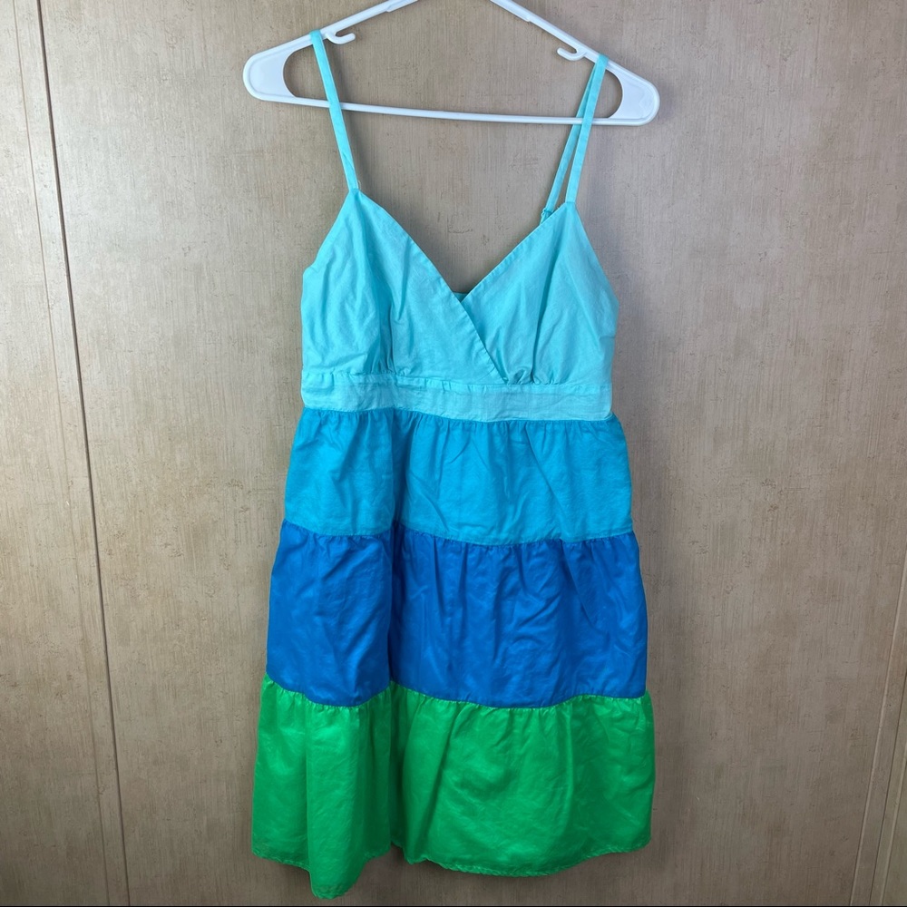 New York & Company Multi Color Spaghetti Strap Dress Size XL